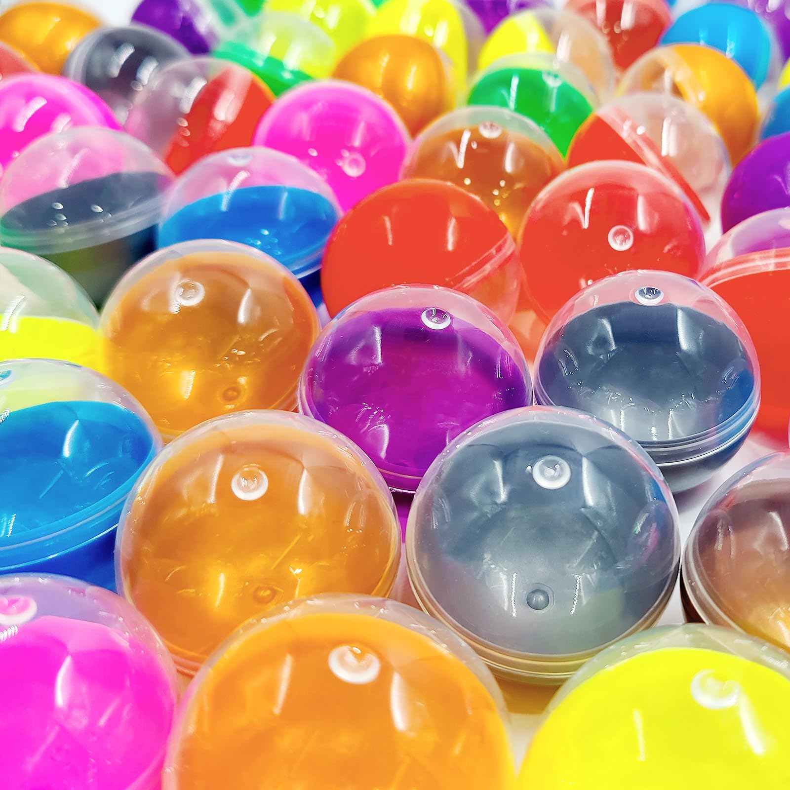 100 PCS Colored Round Plastic Balls Bulk 1.75 Inch Semi Transparent Balls for DIY Crafts Party Favors and Collectibles(Random Color)