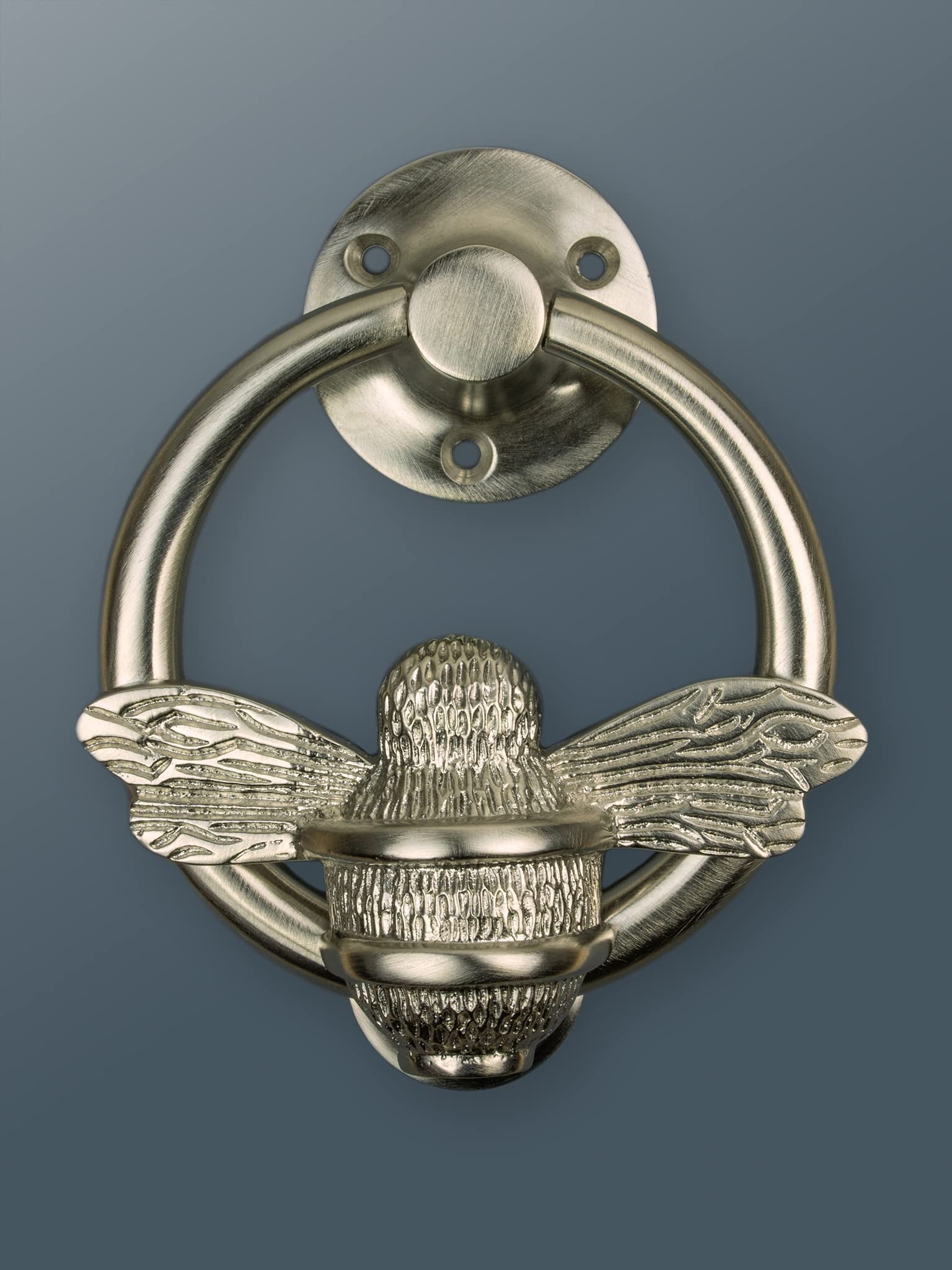 Brass Bee Kratki do drzwi Ring - Kocer do drzwi trzmieli z litego mosiądzu - klamki do drzwi od Brass Bee