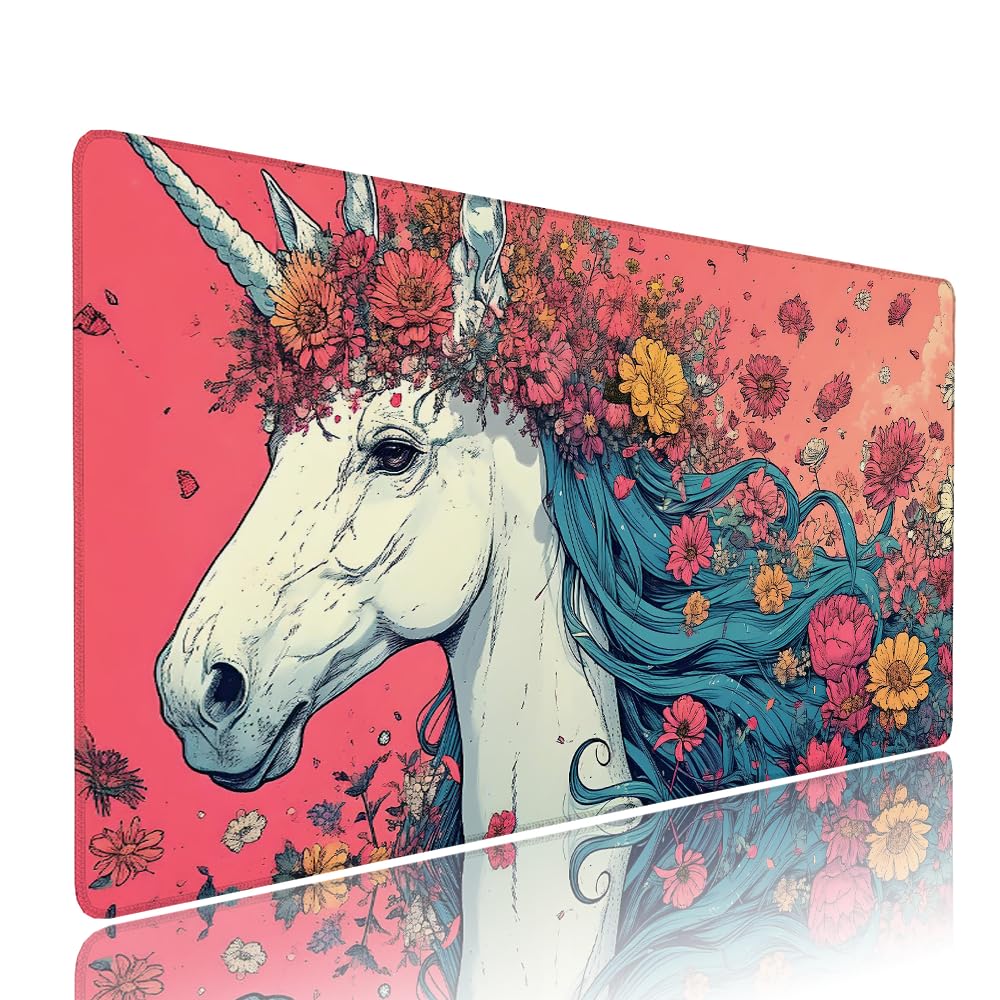 Alfombrilla de Mouse para Juegos, Rosso, XXL, Antideslizante, Impermeable, Diseño de animale, Extendido, Grande, 1200x600x3mm, para PC, Laptop, Ufficio, Famiglia d-547