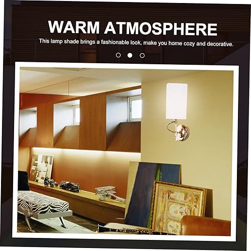 Miniatura 10 de OSALADI Cubierta de luz de mesa E27, pantalla cuadrada de lino para lámparas de mesa, pantalla de lámpara de araña de repuesto para decoración de