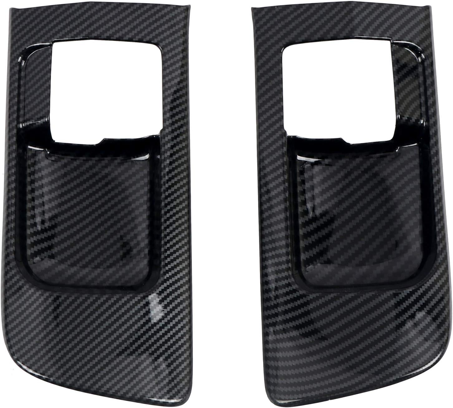 HIGH FLYING for Toyota Tundra Crewmax, Double Cab 2014-2021 Car ABS Carbon Fiber Grain Interior Front Side Door Handles Bowl Decoration Cover Trim 2pcs (Not Fit Regular Cab)