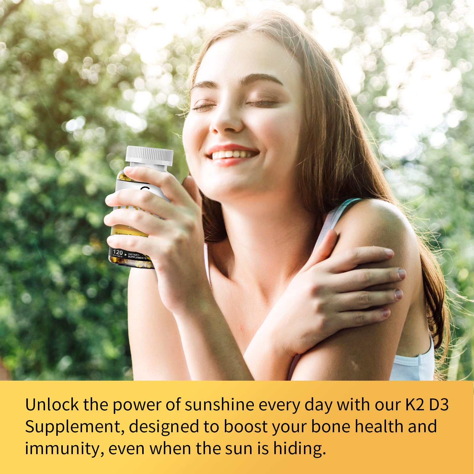 Vitamin D3 K2 Supplement 5000 IU + K2 MK7 200mcg with Coconut Oil, 120ct — Amazon image 7