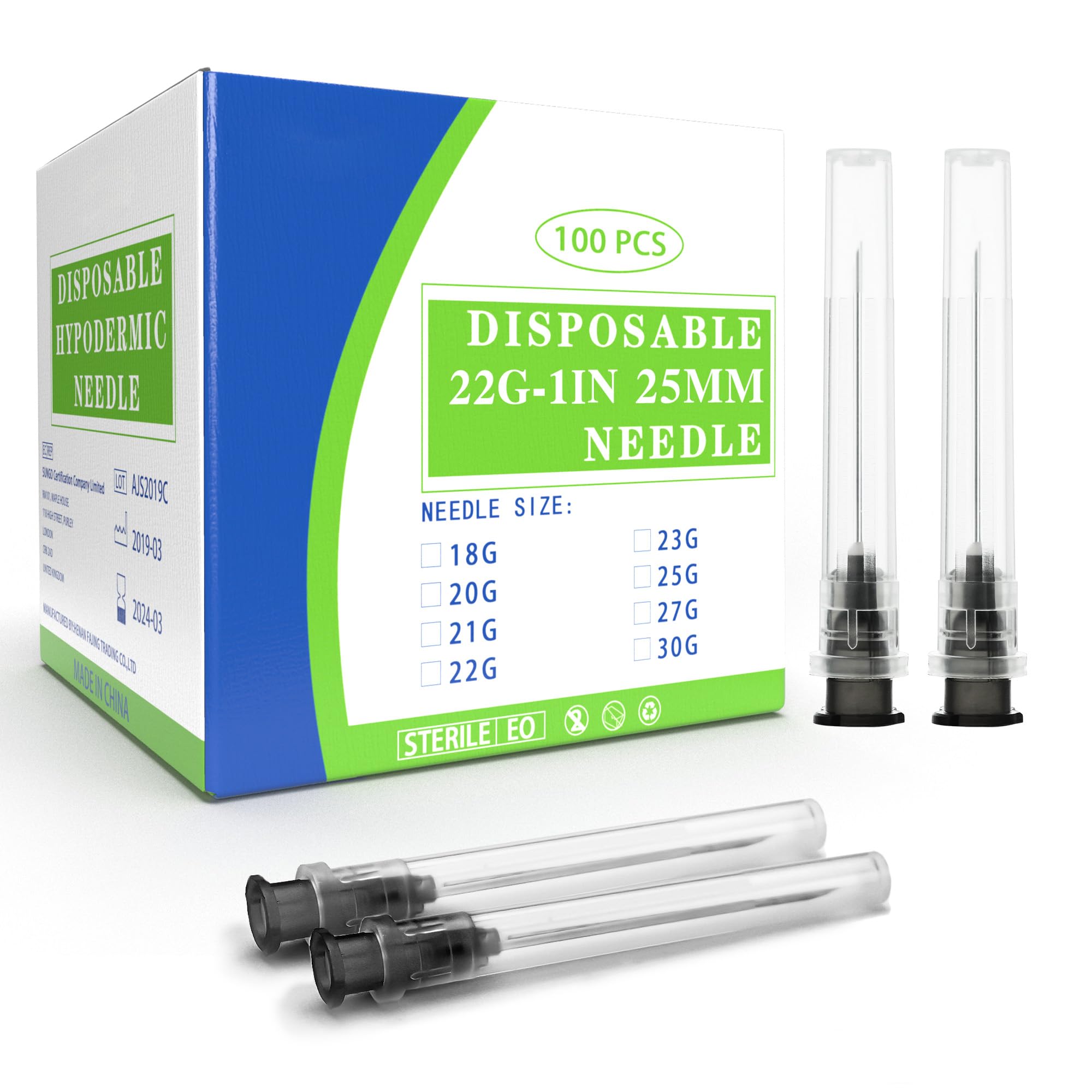 Disposable Needles - 100 Pack Luer Lock -16