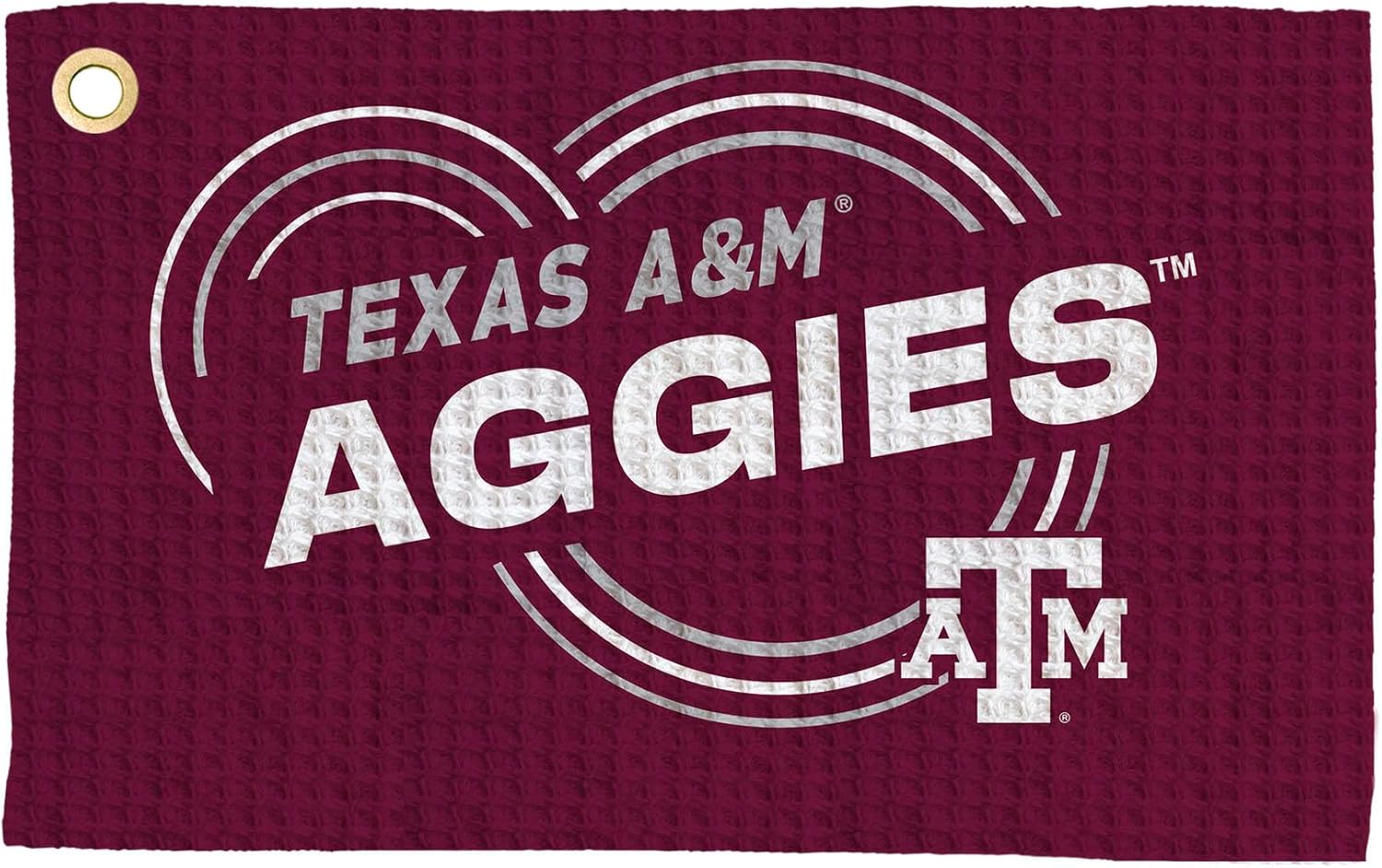Northwest NCAA Texas A&M Aggies Golf Towel, Official Licensed Microfiber Waffle Fabric, Absorbent 16x25 in Club Cleaning Accessory, Droplets Design