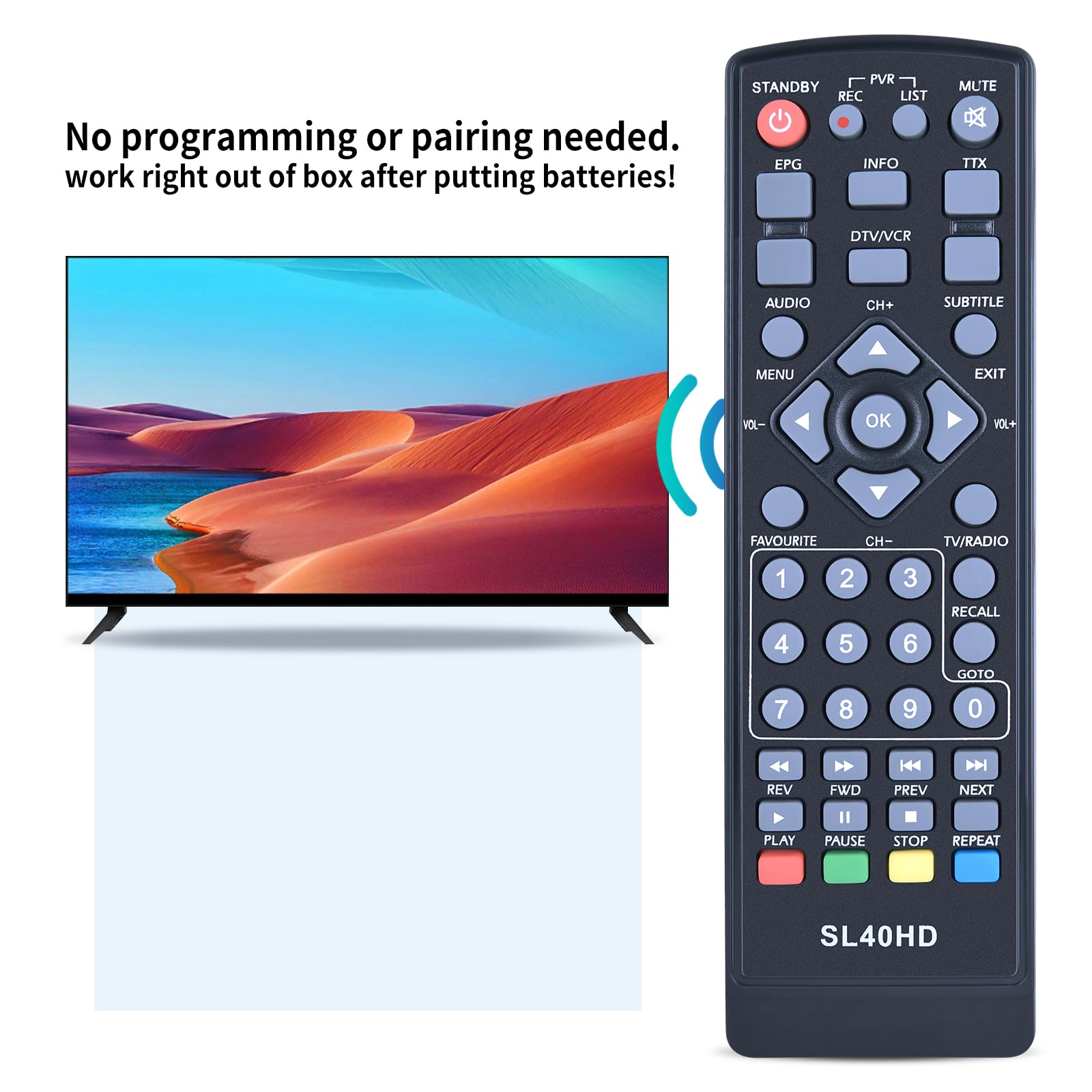 Telecomando Universale SL-40 HD Compatibile Comag Evolveo Dyon Sencor | Plug And Play - 6