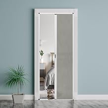 ROOMNEST No-Drilling Interior Accordion Door, Retractable Folding Door with Aluminum Frame and Cellular Fabric, Waterproof and Heat Insulation, for Bedroom, Bathroom, Kitchen, OfficeFilter Gray