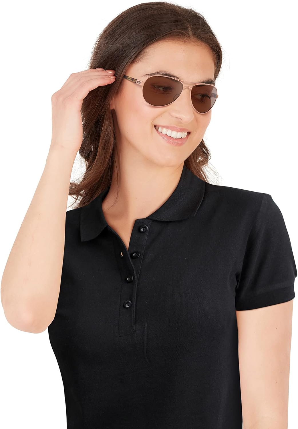 Oakley Women's Oo4108 Tie Breaker Pilot Sunglasses Rose Gold/Prizm Tungsten Polarized 56 Millimeters