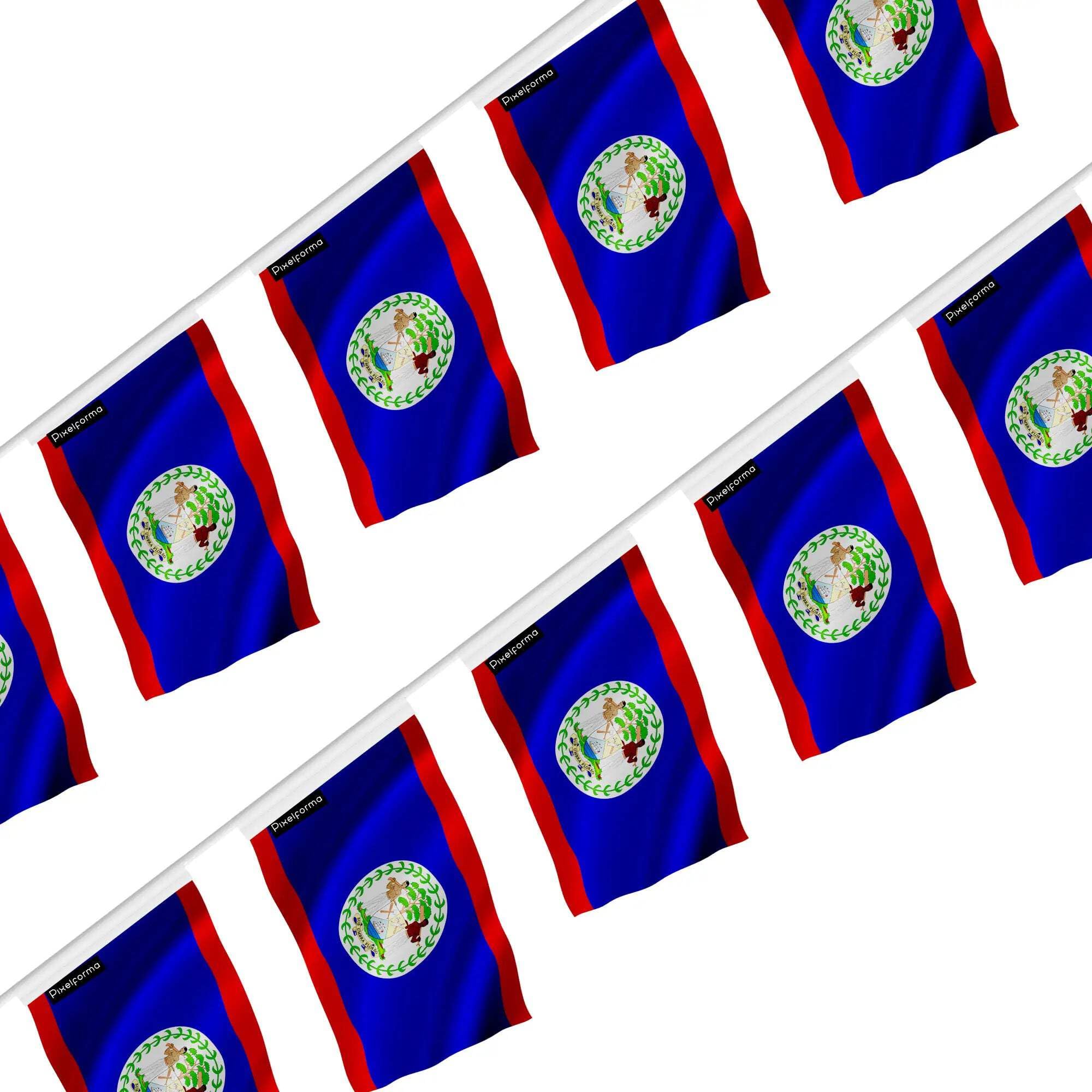 Guirlande Drapeau Belize 14x21cm 100 pièces de décoration intérieure extérieure