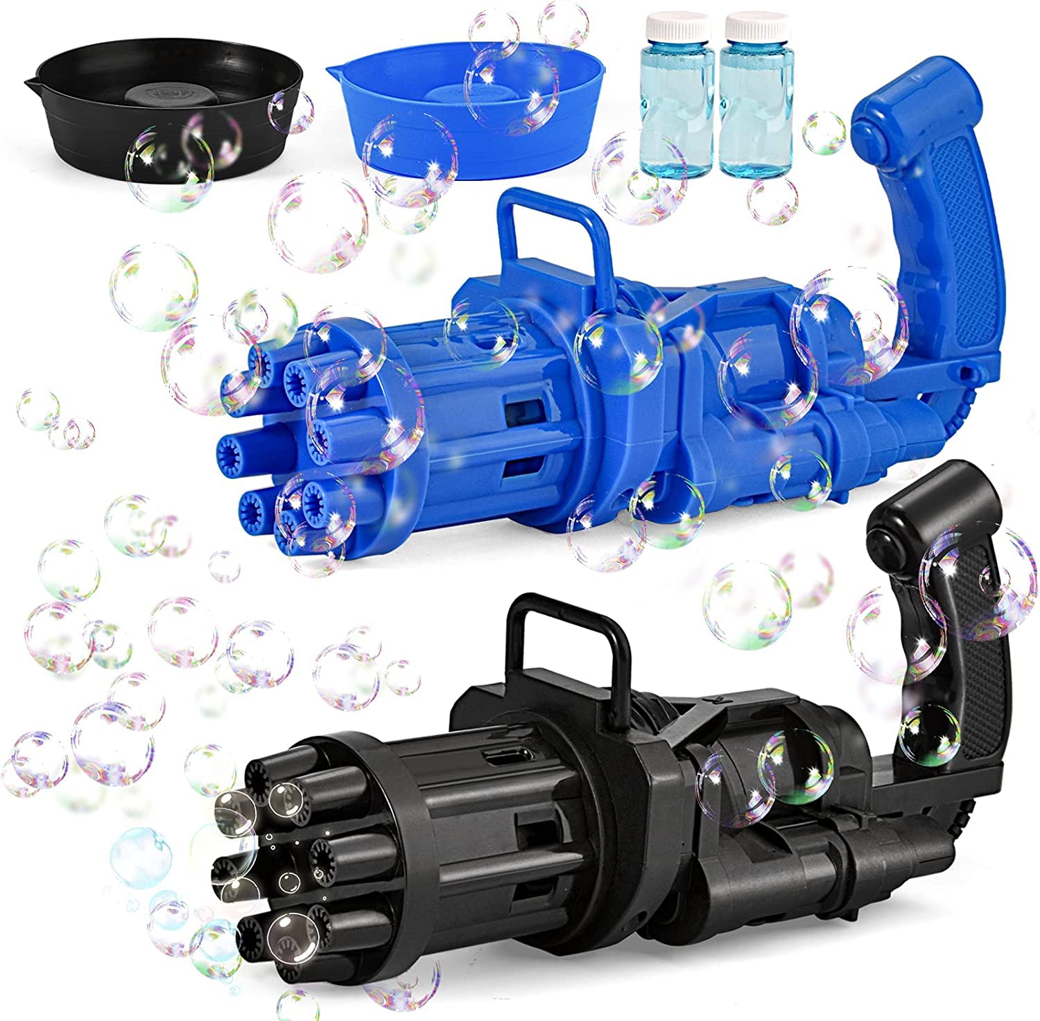 VikriDA 2 Pieces 8 Hole Blaster Electric Bubble Maker Machine, Automatic Bubble Maker Toy with 2 Bubble Solution - Multicolor (B0B4F14F6G) Amazon Price History, Amazon Price Tracker