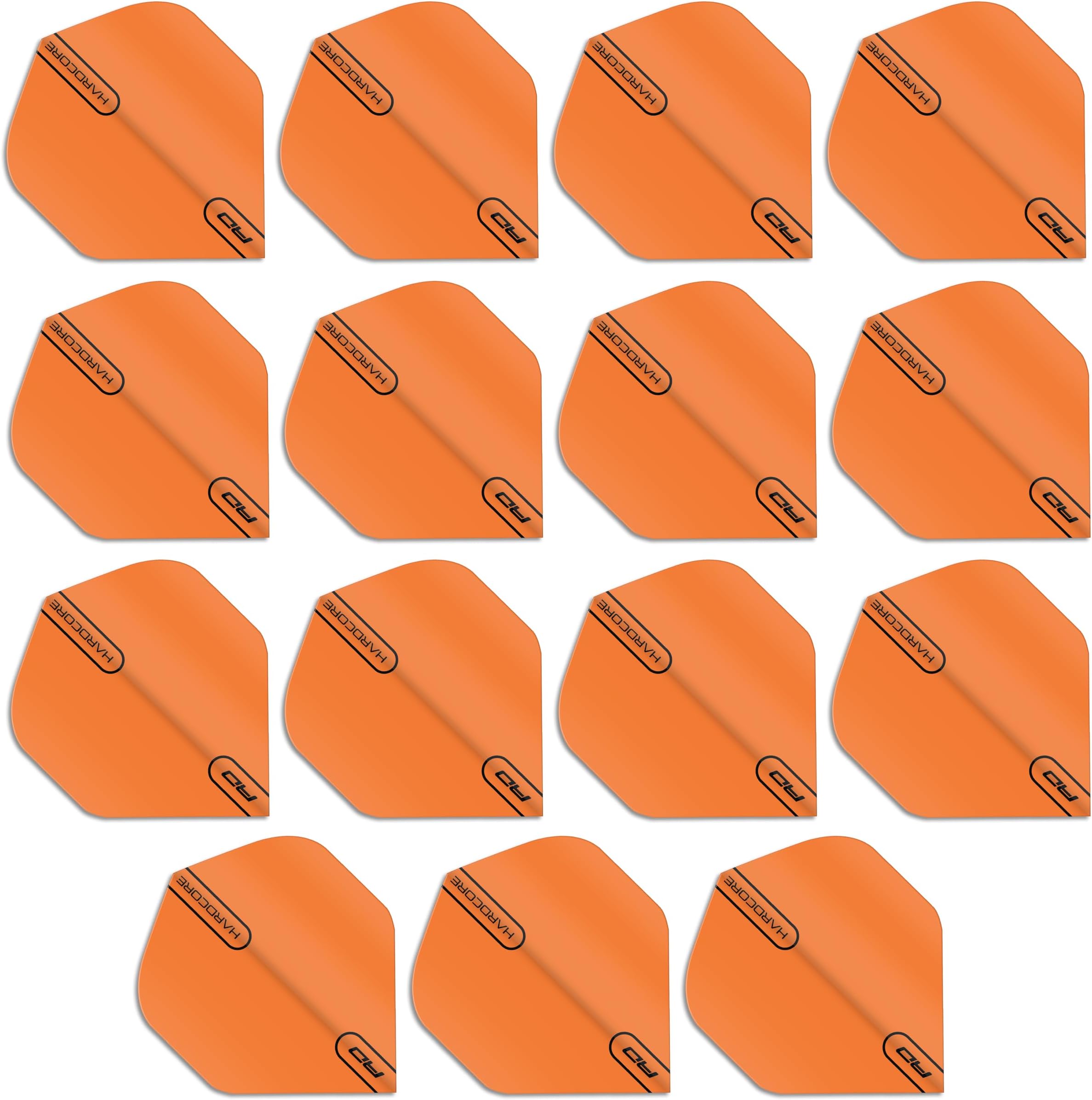 RED DRAGON Hardcore XT Colours Extra Thick Standard Dart Flights - 5 sets Per Pack (15 Dart Flights in total) (Orange)