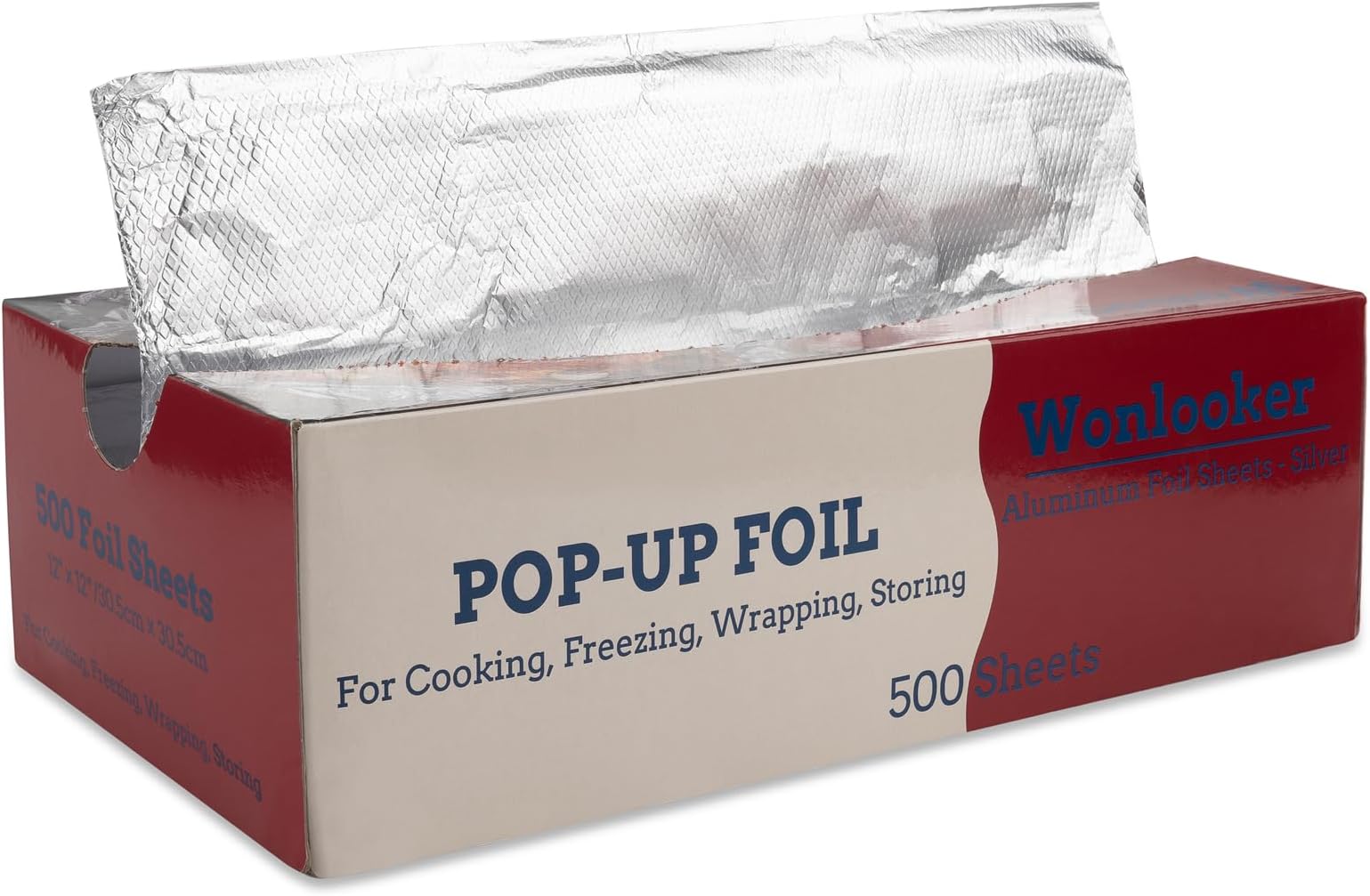 Aluminum Foil Sheets, 500 Sheets, 30 x 30 cm/Sheet, Precut Aluminum Foil Wraps, Pop-Up Interfolded Foil Sheets for Baking, Grilling, Roasting, Cooking or Storing Food