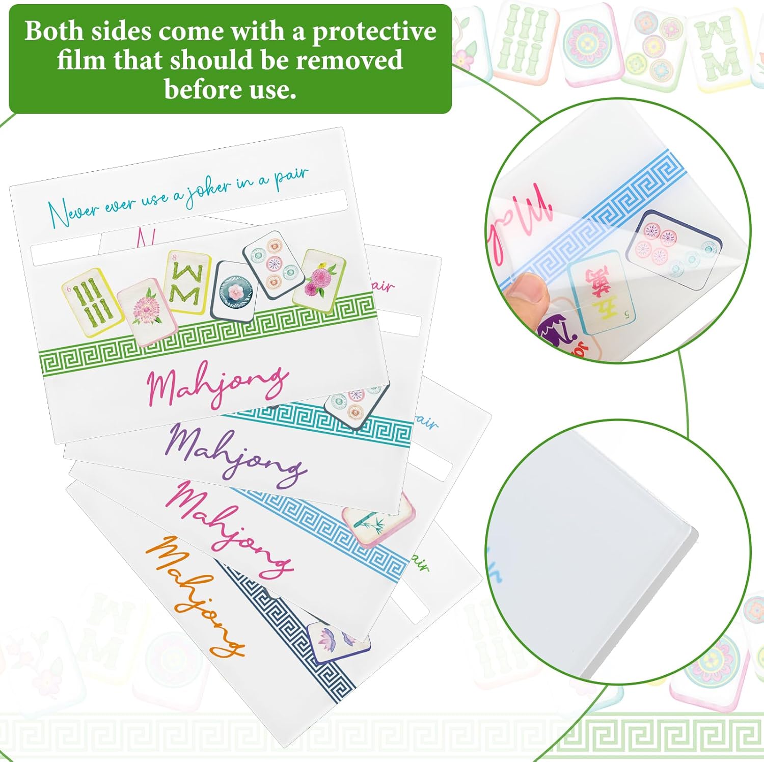 Amyhill 4 Pcs Mahjong Card Line Finder with 2 Pcs Tile Bags Acrylic Bright Mahjong Rules Helper Reader Gift for Lovers Beginners Travel Party Game Nights Accessories
