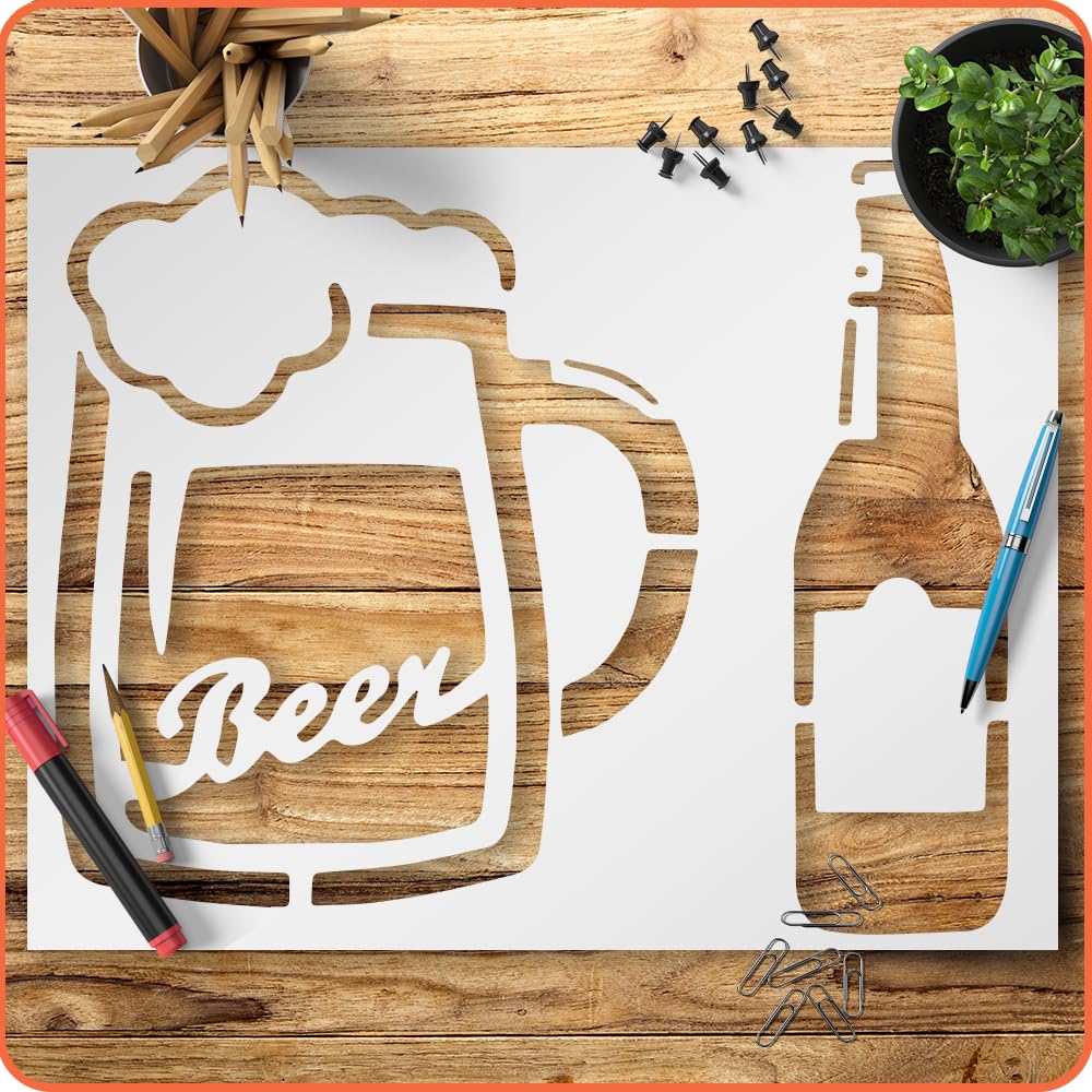 amazon-com-beer-bottle-mug-glass-stencil-template-reusable-8-5-x-11-inches-for-painting-on-walls-wood-glass-scarpbooking-graffity-arts-and-crafts-diy-lionx-tools-home-improvement