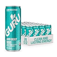 Vista 24 de GURU Tropical Punch - Bebidas energéticas orgánicas, bebida energética limpia con cafeína natural a base de plantas de té verde + enfoque con L