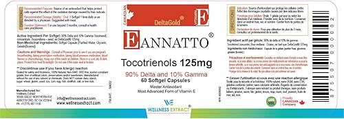 Vista 15 de E Annatto Tocotrienoles Deltagold 300 mg, vitamina E Tocotrienoles Suplementos 60 cápsulas de gel blando, sin tocoferol, apoya la salud inmunológica