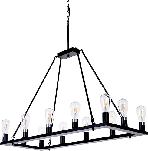 Miniatura 8 de Candelabro rectangular vintage para isla de cocina, colgante rústico de granja, lámparas industriales antiguas, lámpara de techo para comedor, sala