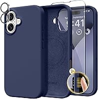Vista 67 de GONEZ Funda de silicona para iPhone 14 Pro Max, compatible con MagSafe, con protector de pantalla + protector de lente de cámara, silicona líquida a