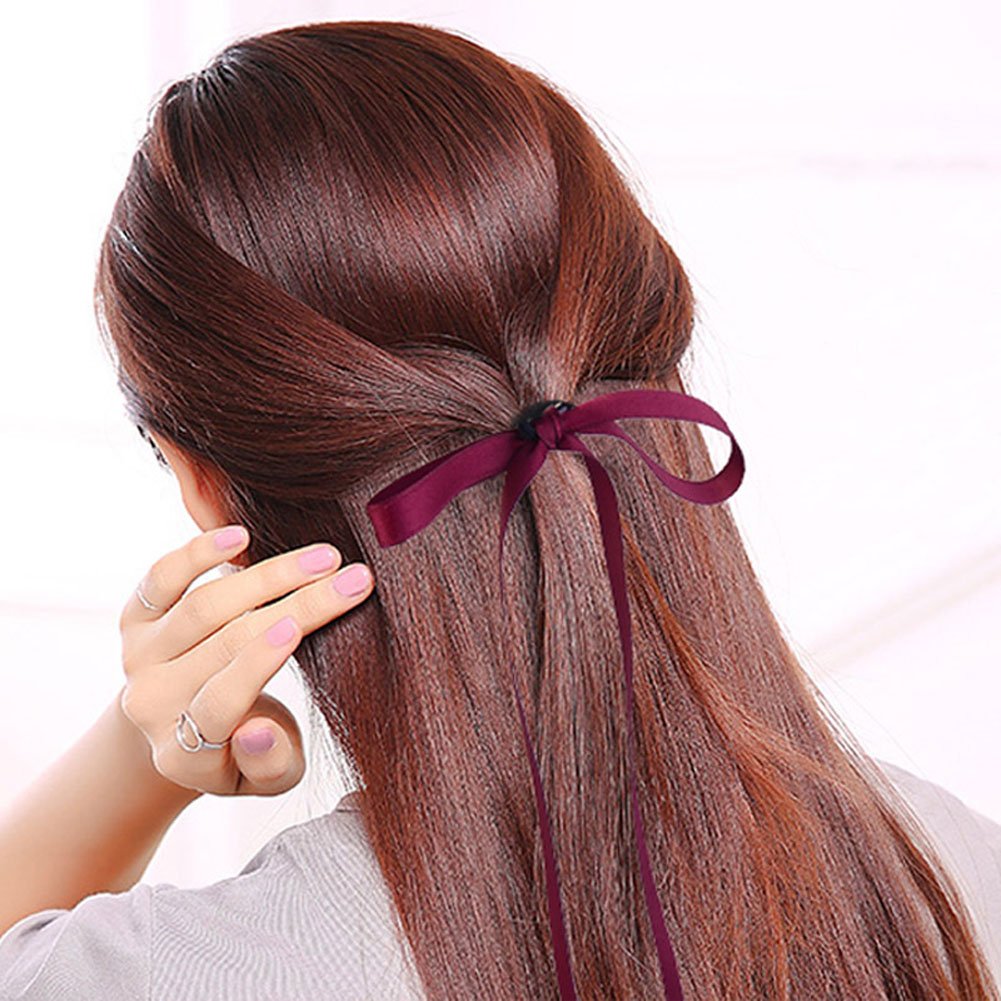 Juego de 6 cintas de raso para el pelo de varios colores