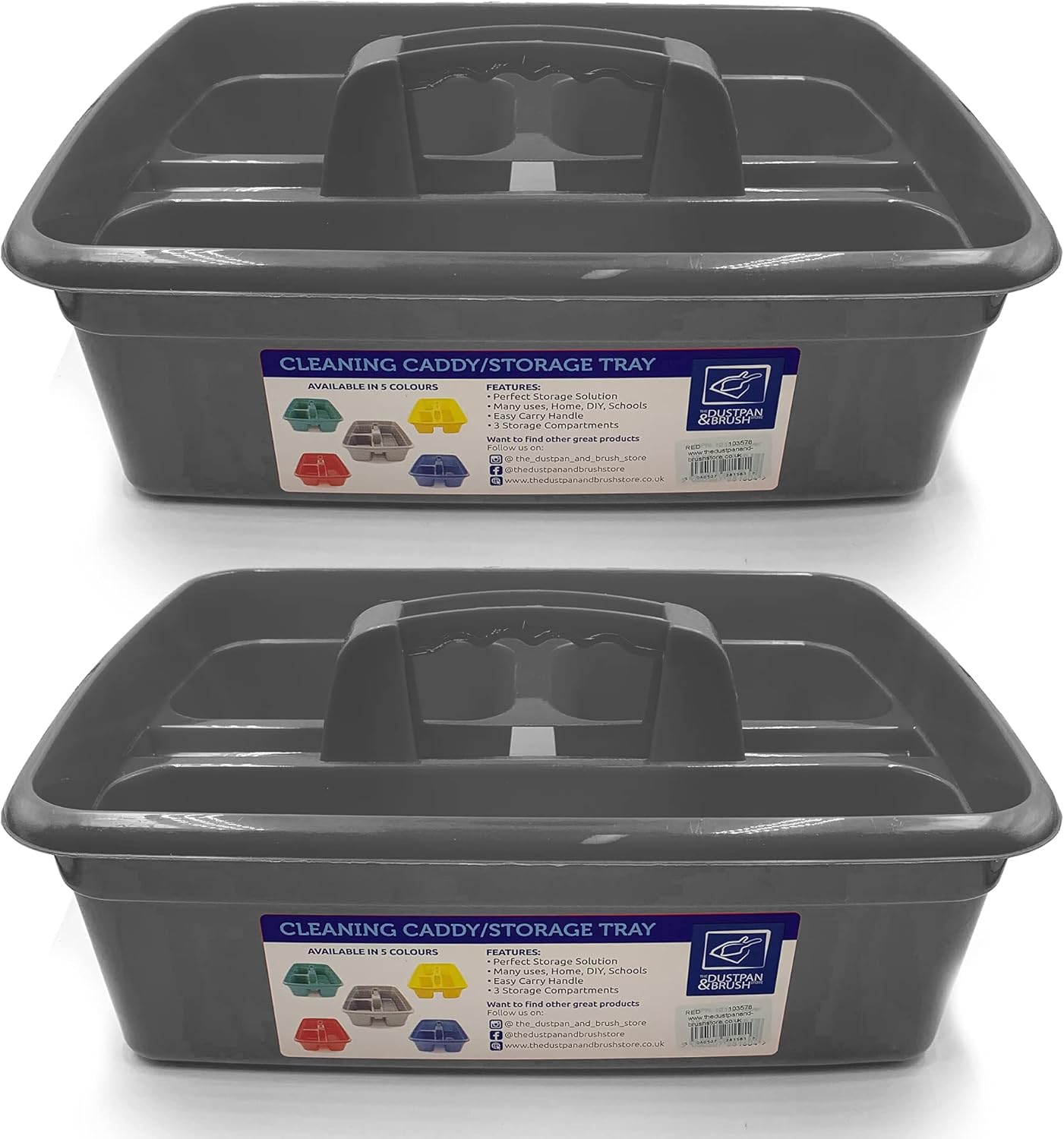 Organizador de productos de limpieza con asa Plata 2 Pack