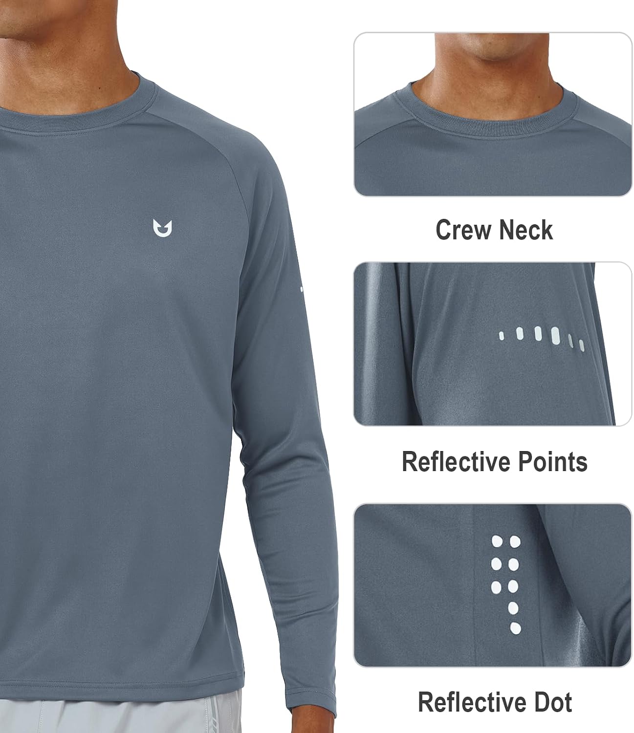 NORTHYARD Men's Sun Shirts Long Sleeve UPF 50+ Swim Running Fishing Hiking image 5