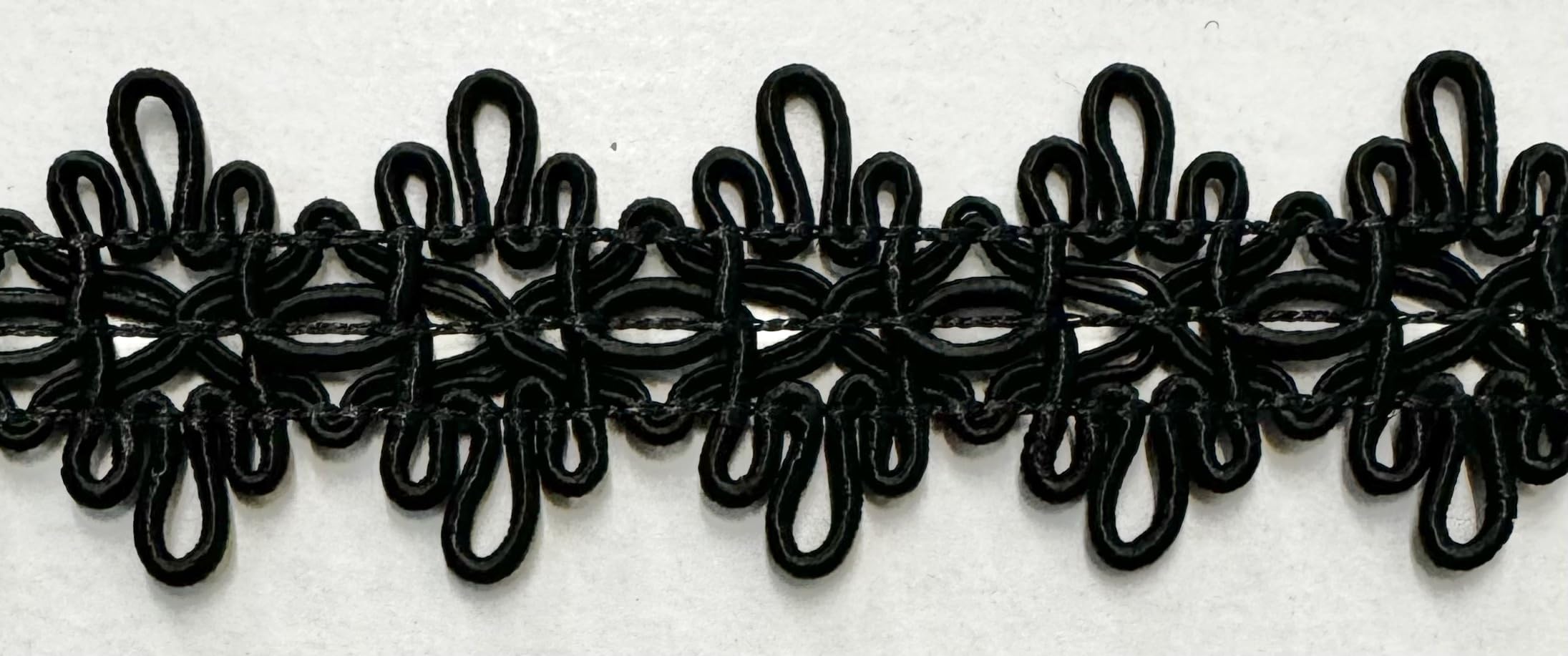 1" Designer Braid Gimp Trim - 12 Continuous Yards - Many Colors! Made in USA (Black)