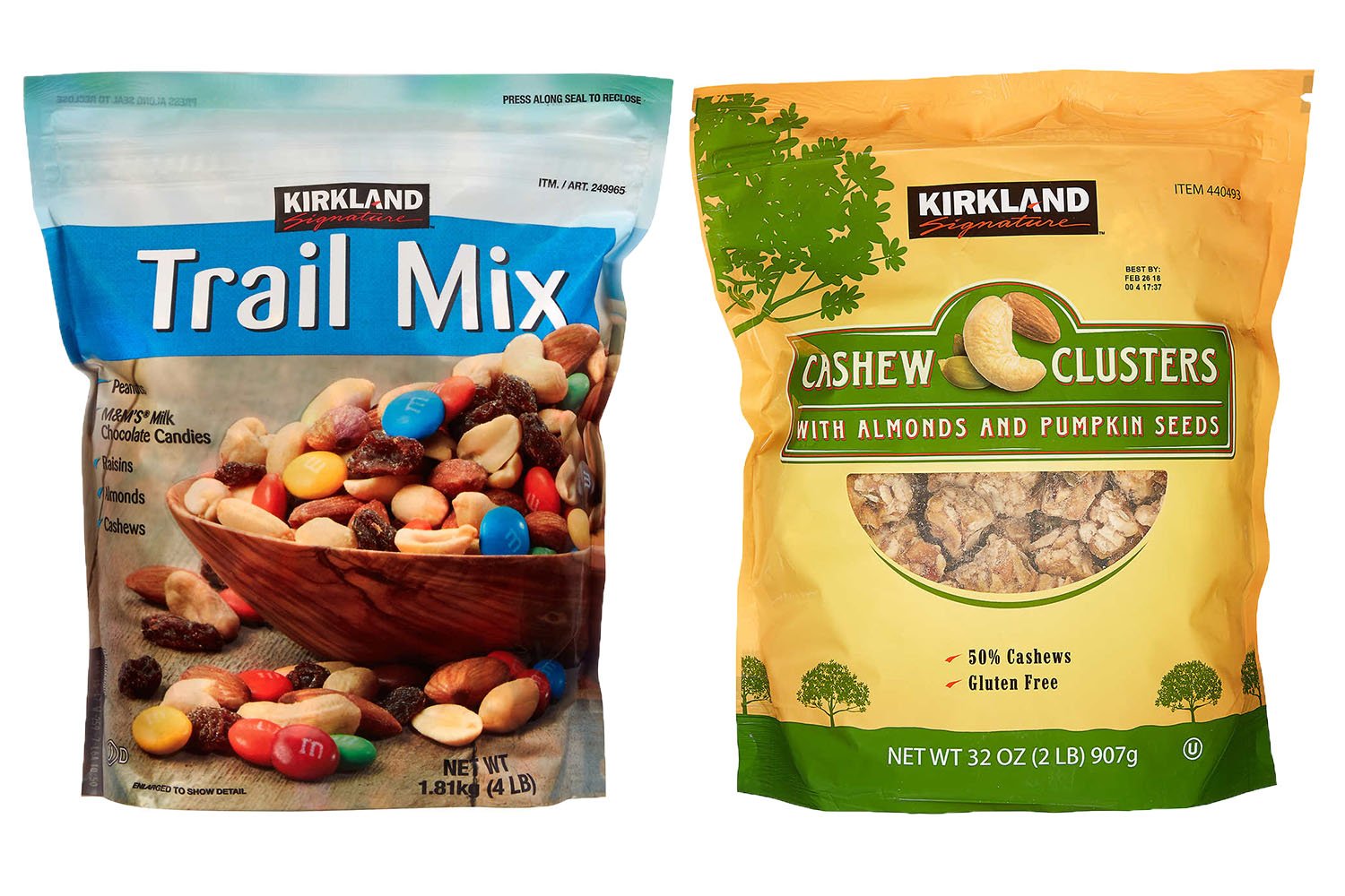 Kirkland Signature Trial Mix and Cashew Cluster Bundle - Includes Kirkland Signature Trial Mix (4.0 LB) and Cashew Cluster (2 LB )