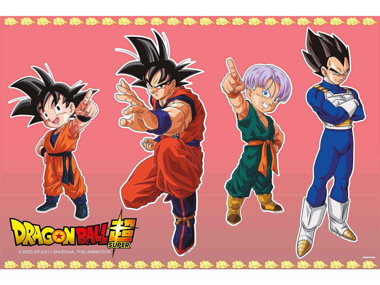 Pack de Pegatinas de Pared en Vinilo Dragon Ball Super Producto Oficial | 90x60cm| Productos Originales | Vinilo Adhesivo | Decoración | DBS