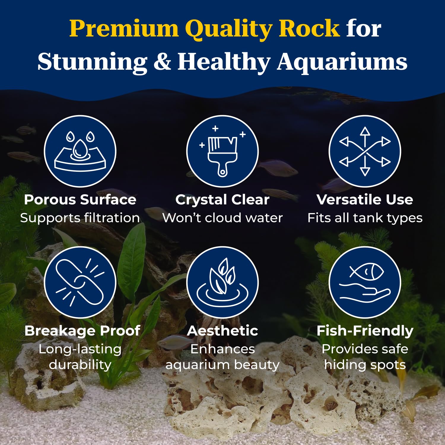 Petzlifeworld Sansibar White Hollow Rock for Aquascaping – Decorative Rocks for Aquarium & Cichlid Tanks | Natural River Rock for Marine & Freshwater Setups | Durable & Porous Stones (3, Kilograms) 2