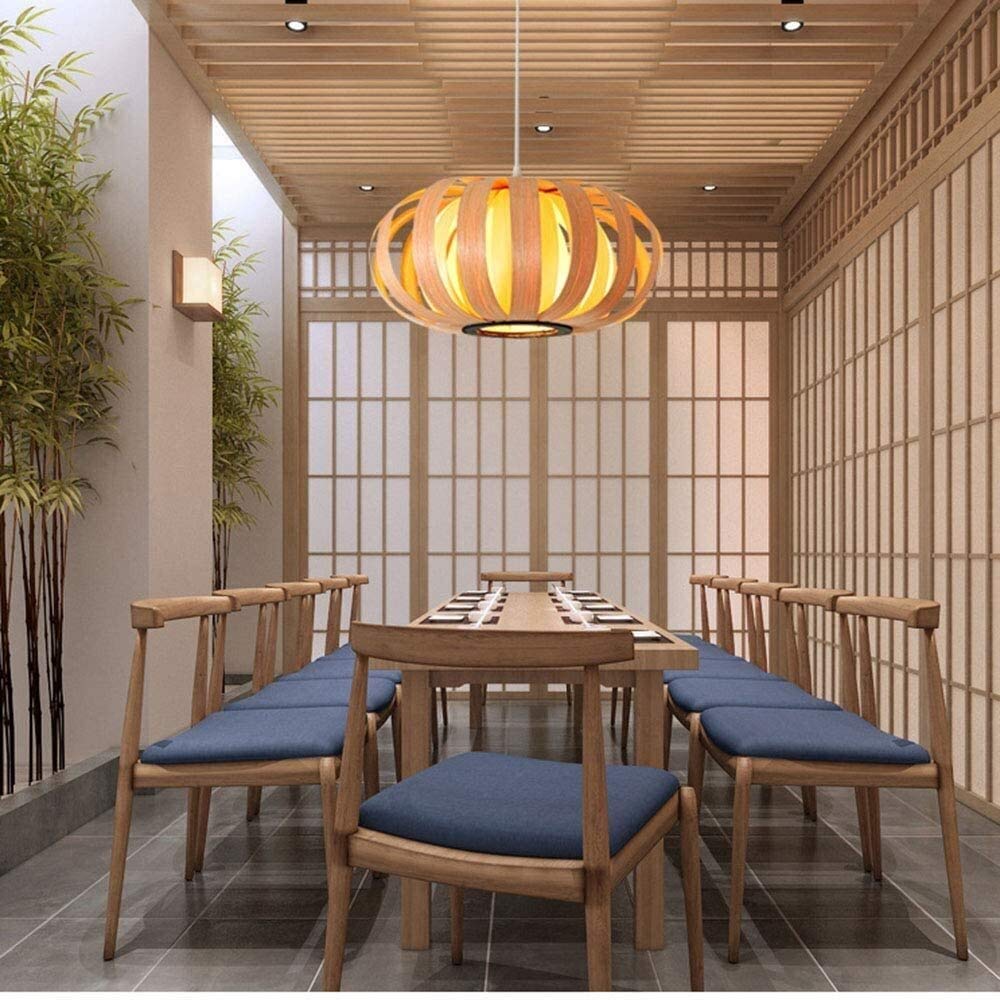 Chandelier de madera artesanal E27 para interiorismo exclusivo
