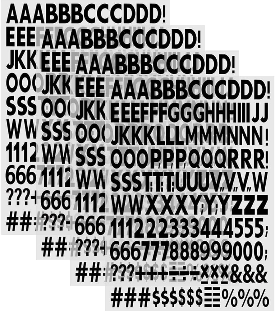 1 Inch Iron on Letters and Numbers,Iron on Vinyl Letters with A-Z Heat Transfer Letters 0-9 Numbers PU Alphabet Stickers for Clothing T-Shirt DIY Craft,Black White (Black)
