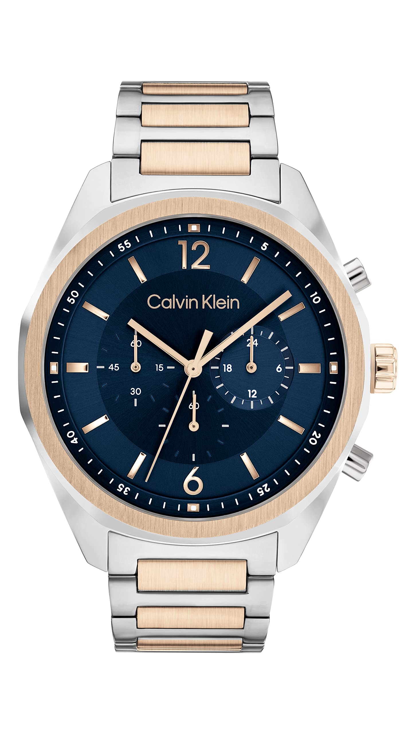 Calvin Klein Chronograph Uhr for Herren CK Force – Zweifarbiges Edelstahlarmband, IP-beschichtet