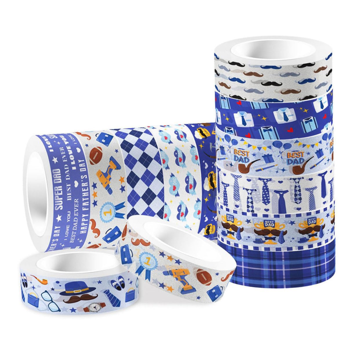 NUOBESTY 48rollos Cinta Washi Para Cinta Autoadhesiva Transparente Para Scrapbooking y Manualidades Del Día Del
