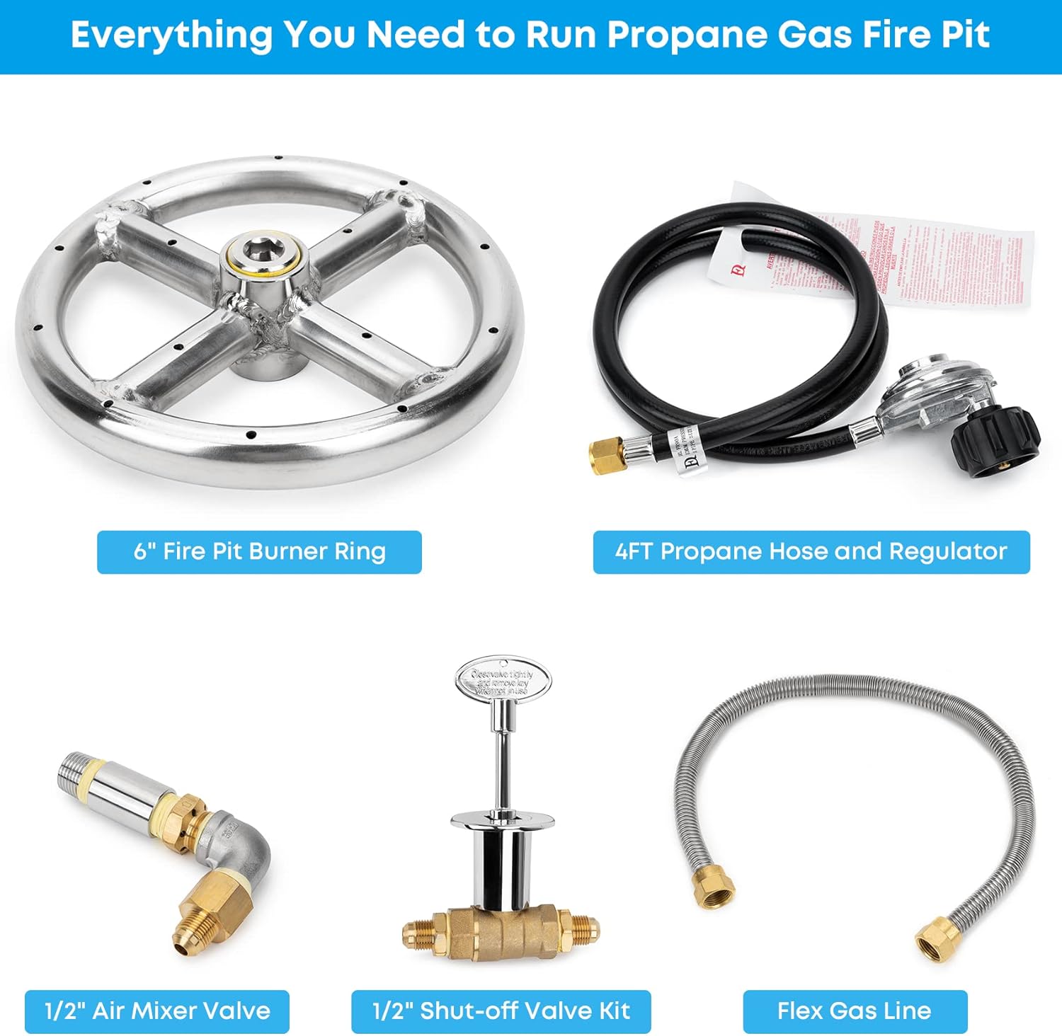 Stanbroil LP Propane Gas Fire Pit Stainless Steel Burner Ring