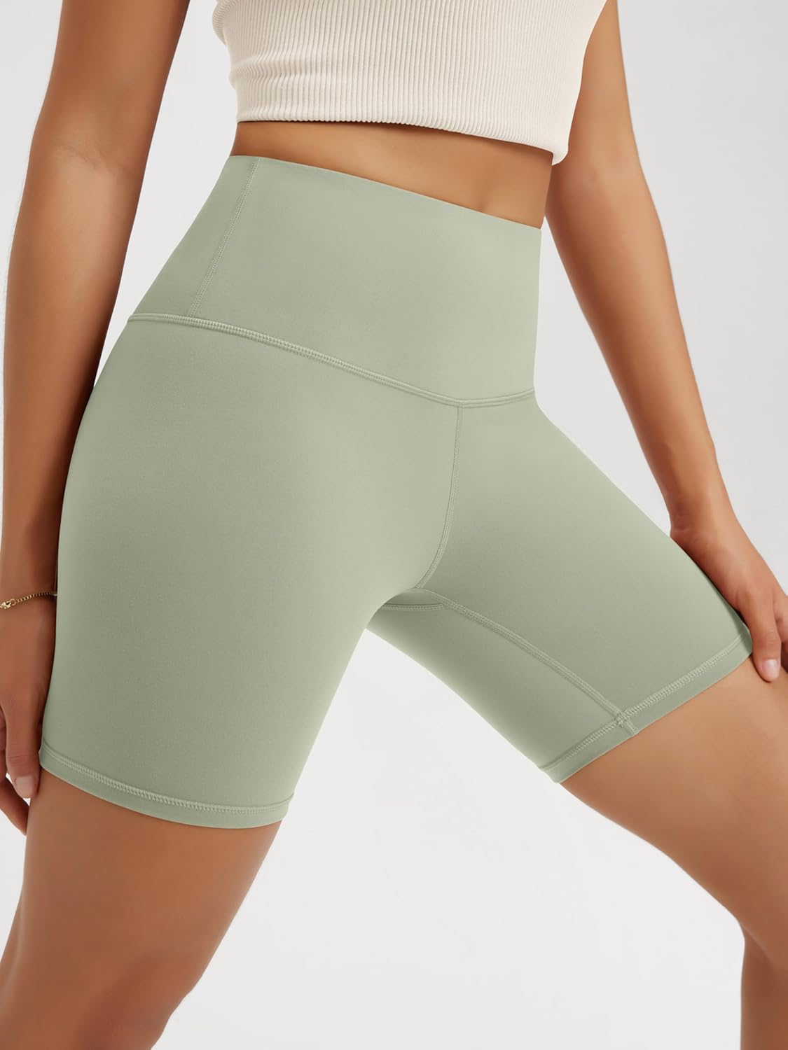 ODODOS High Waist Workout Shorts for Women Tummy Control Workout Gym Athletic Biker Shorts-6"/8" Inseam - Image 4