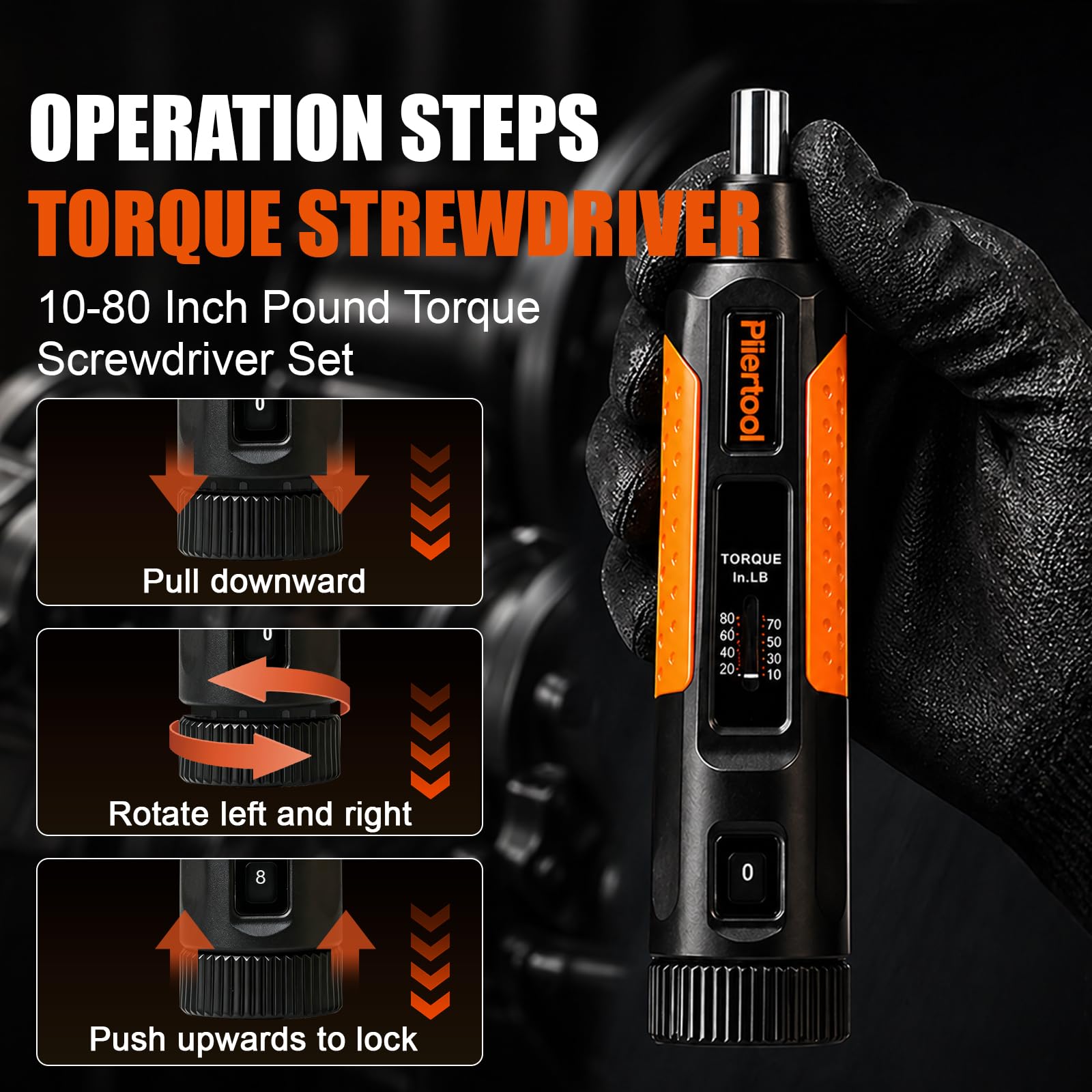 Juego de 42 destornilladores de par, destornillador de llave dinamométrica de 1/4 con puntas S2 y barra de extensión, llave dinamométrica ajustable de 10 a 80 pulgadas, kit de destornillador