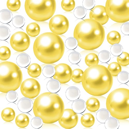 200 perlas amarillas para jarrón, cuentas amarillas de relleno para jarrones de centros de mesa, cuentas flotantes amarillas de 0.450.790.79