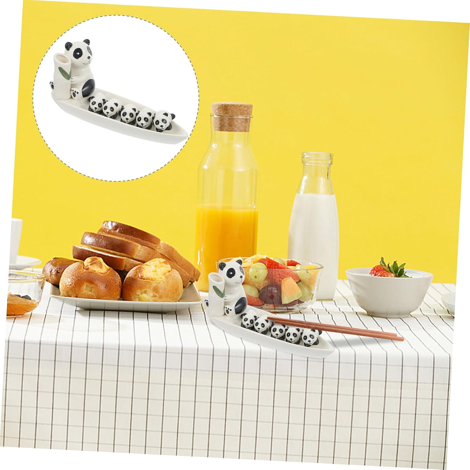 PRETYZOOM 1 Set Panda Shaped Chopsticks Rest Cute Chopstick Holders Adorable Kitchen Decor for Utensils for Home Restaurant Table Settings