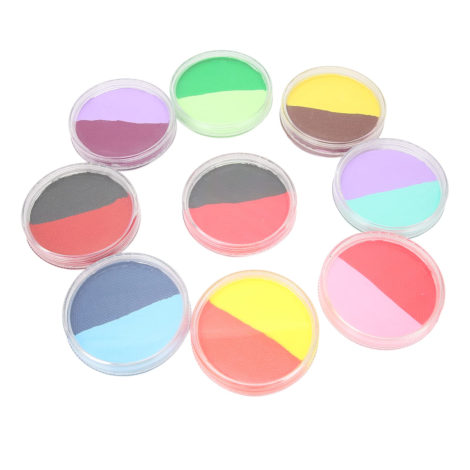 Kit di Pittura per il Viso 9 Pezzi, 18 Colori Sicuro Solubile in Acqua Asciugatura Rapida Pittura per il Corpo Facile Pulire per la del Viso Halloween Cosplay