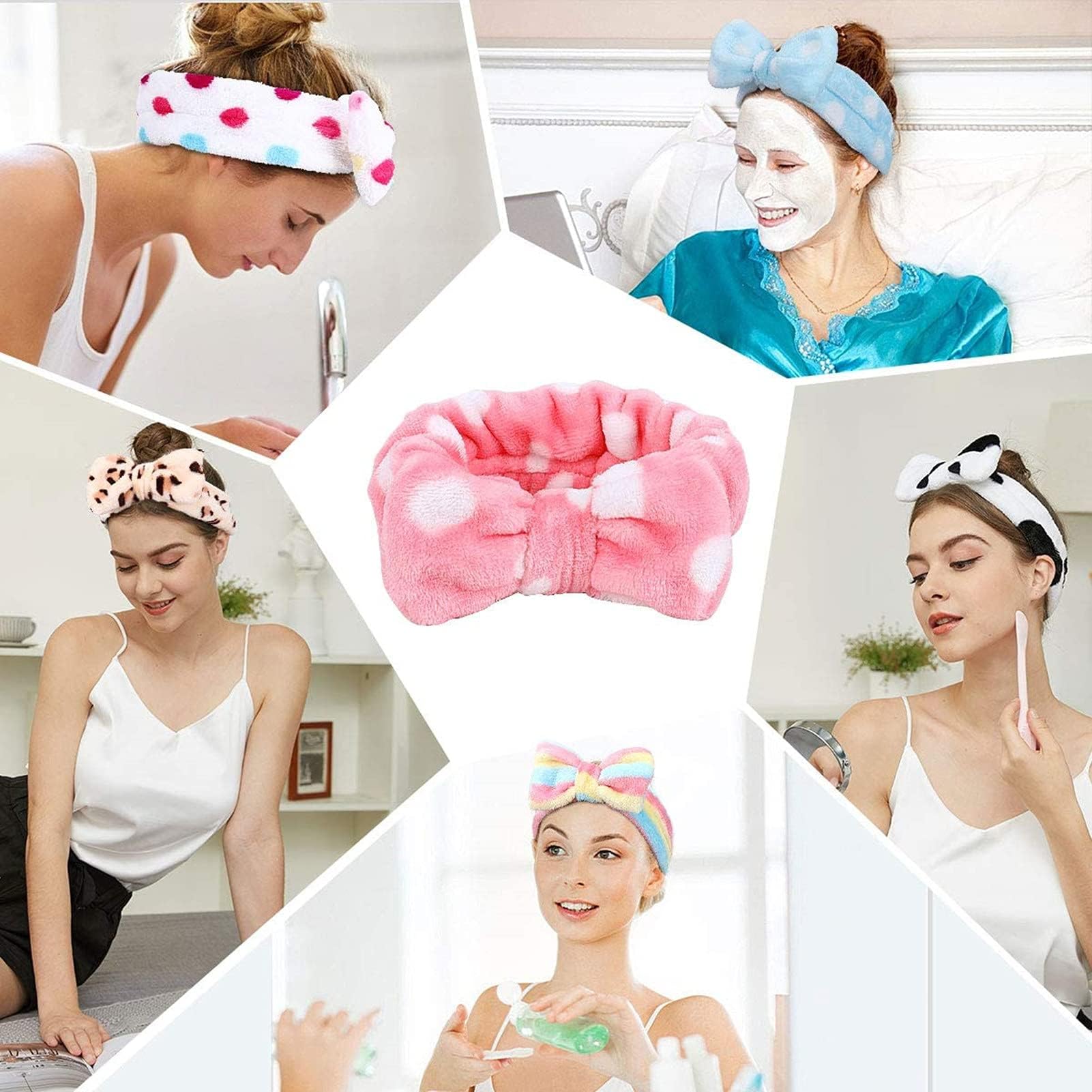 Fascia Per Capelli Con Orecchie Da Orso In Pile Di Corallo – Set Per Trucco E Cura Della Pelle, Elastica E Assorbente - 3