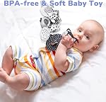 Baby Spiral Plush Toys, Black White Stroller Toy Stretch & Spiral Activity Toy Car Seat Toys, Hanging Rattle Toys for Crib Mobile, Newborn Sensory Toy Best Gift for 0 3 6 9 12 Months Baby