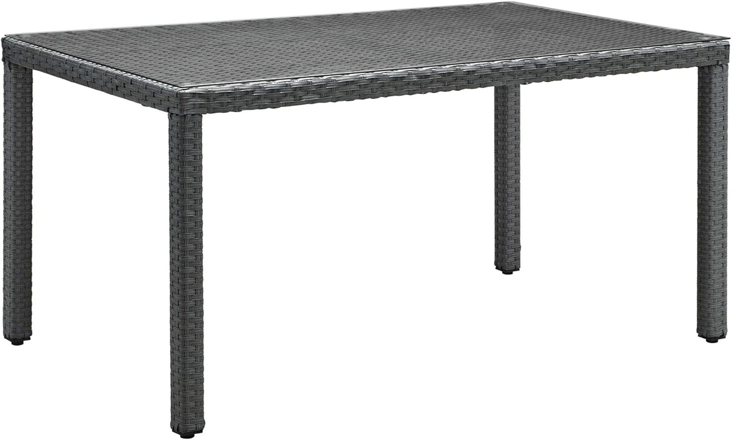 Ergode Sojourn 59" Outdoor Patio Dining Table | Sturdy & Versatile Seating | Synthetic Rattan Weave | UV Protection | Powder-Coated Aluminum Frame