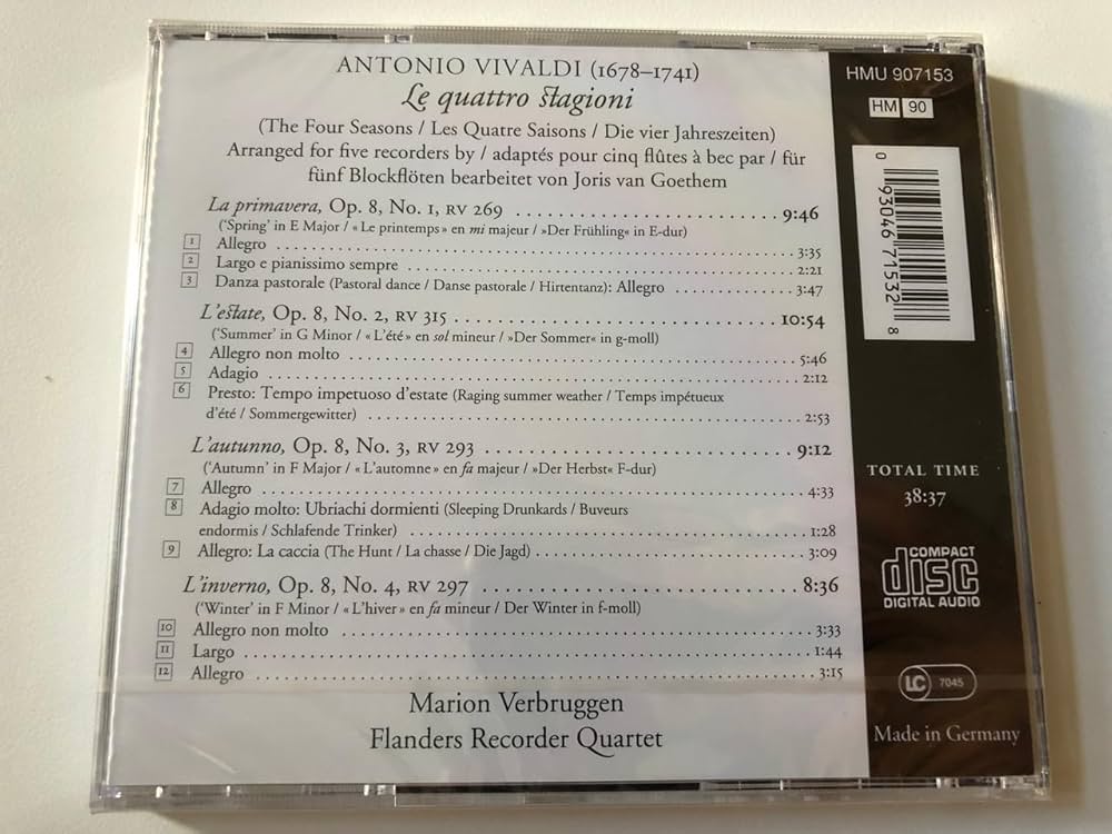 Antonio Vivaldi, Marion Verbruggen, Flanders Recorder