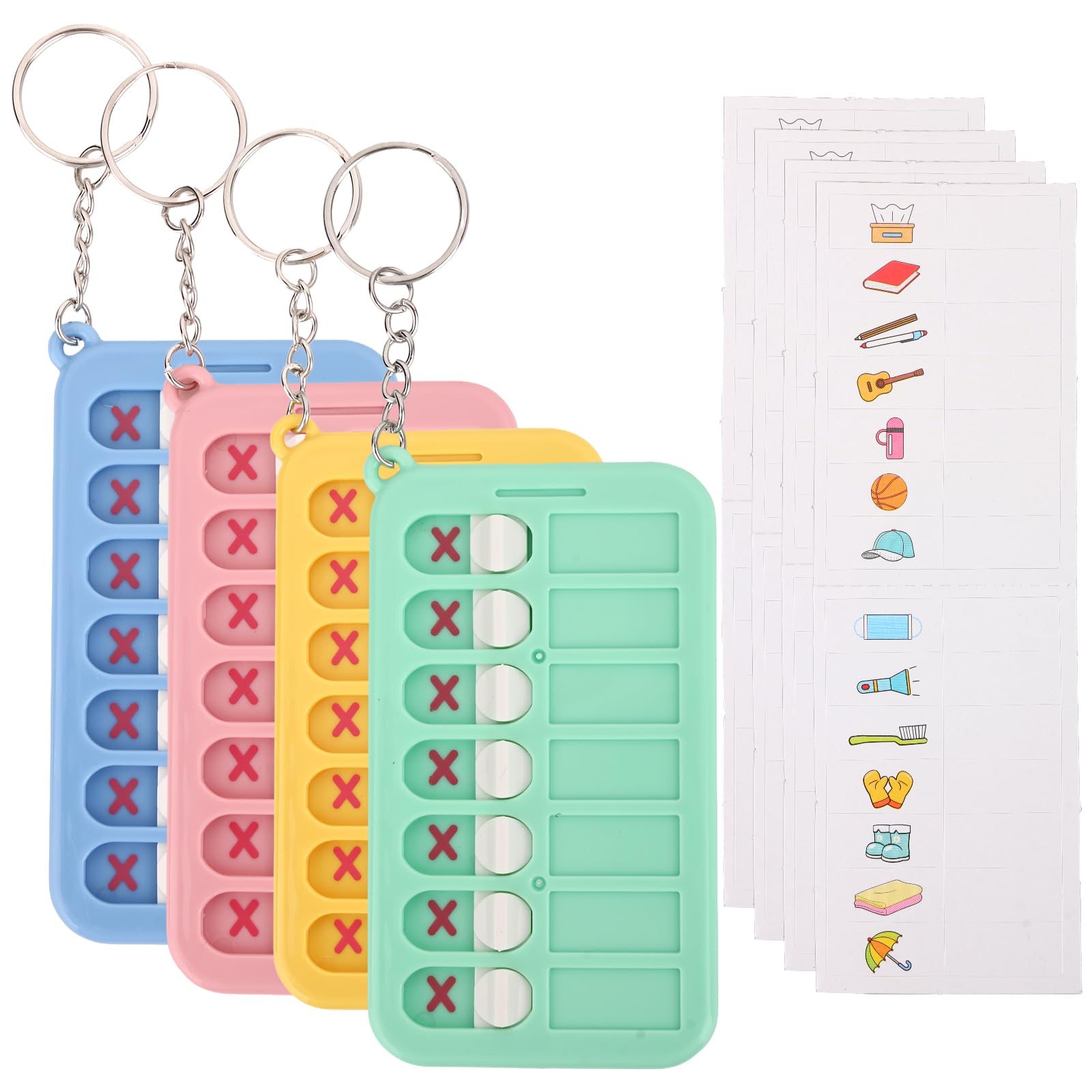 Tableau Routine Enfant Réutilisable avec 4 Cartes DIY - Planning Semainier pour Favoriser l'Autonomie, Multicolore