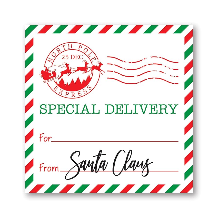 Amazon.com: 2.5 amazon-com-2-5-square-north-pole-express-special-delivery-from-santa-christmas-gift-stickers-24-labels-health-household