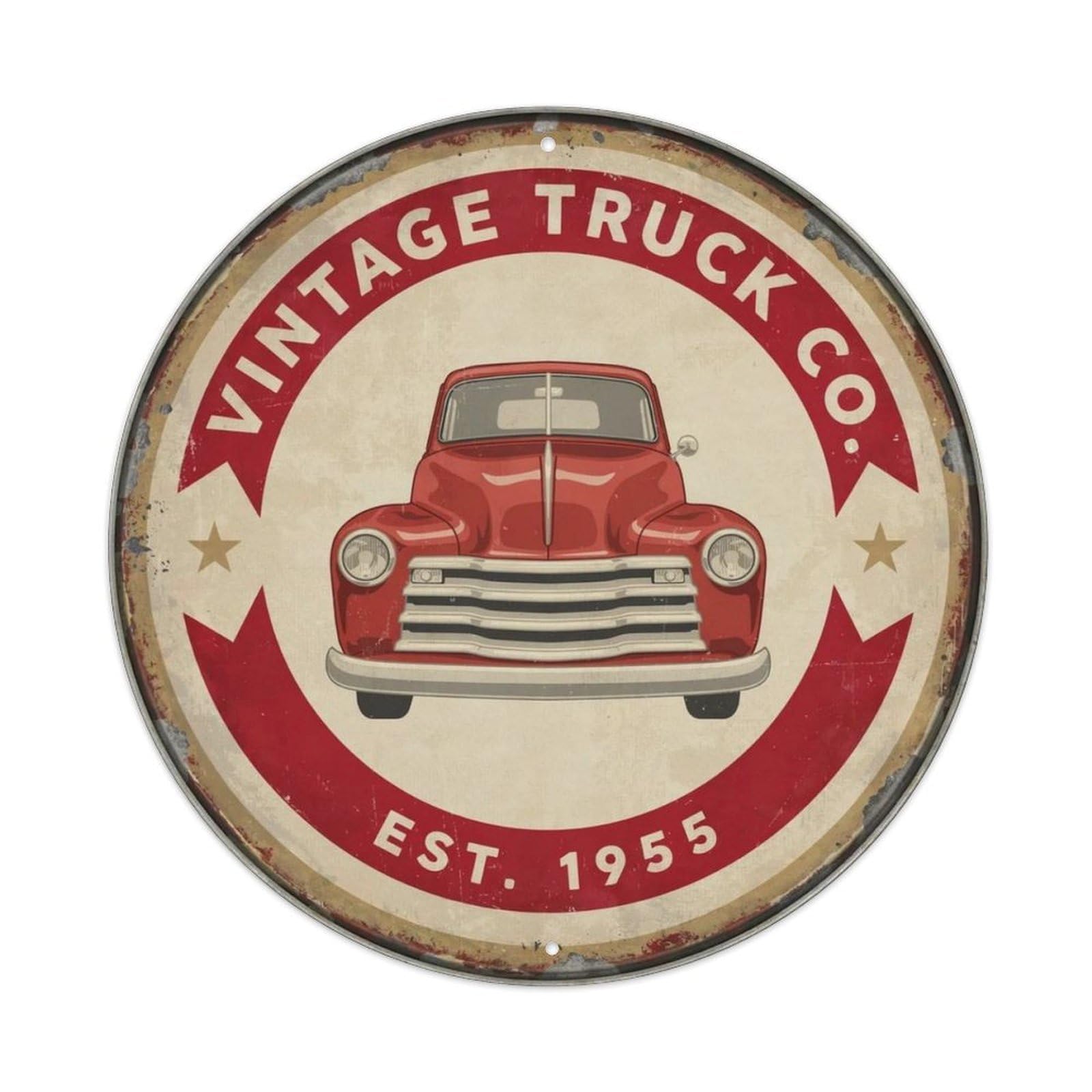 Vintage Truck Co. 1955 Metal Tin Sign Plaque