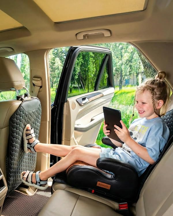 Owleys Set Seat Back Organizer & Car Seat Protector Hexy Waterproof & Non-Slip Protector for Child Car Cushion for Leather and Fabric Seats (Black) by Owleys - Image 2