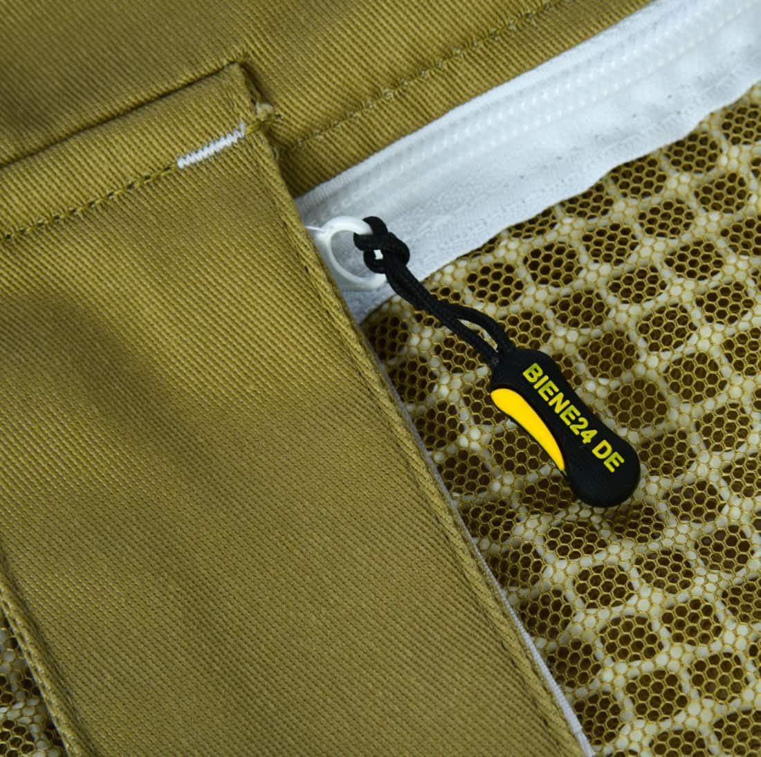 Imkerjacke Premium mit Atmungsnetz + Fechtschleier für Bienen Wespen Insekten Imkerei Stichschutz Insektenschutz S M L XL XXL XXXL, XL · braun