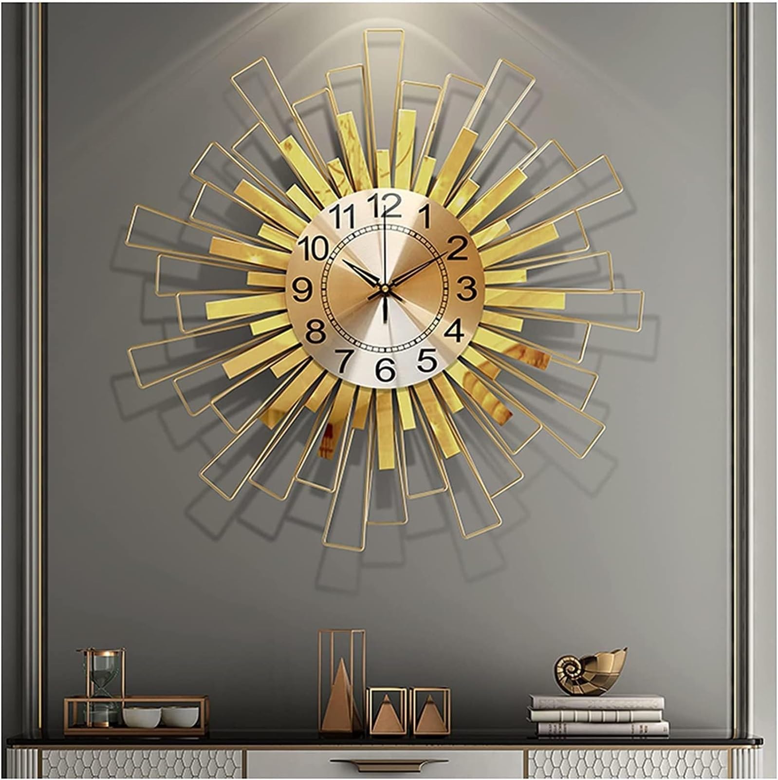 Orologio da parete métal 3D grand format horloge salon silencieuse
