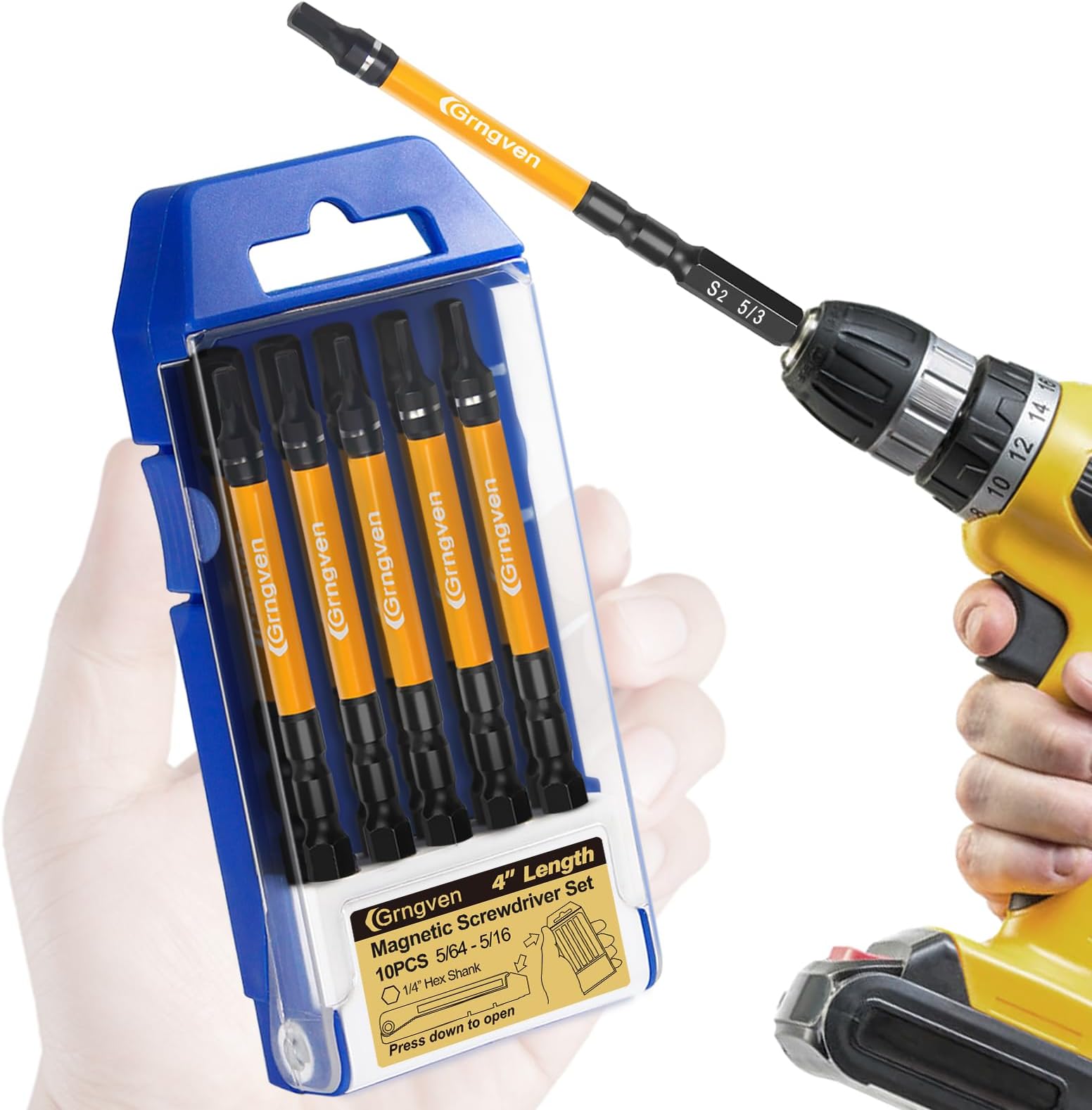 LYDODOKA 40-Piece Impact Allen Wrench Set - S2 Steel Hex Bits With Adapters