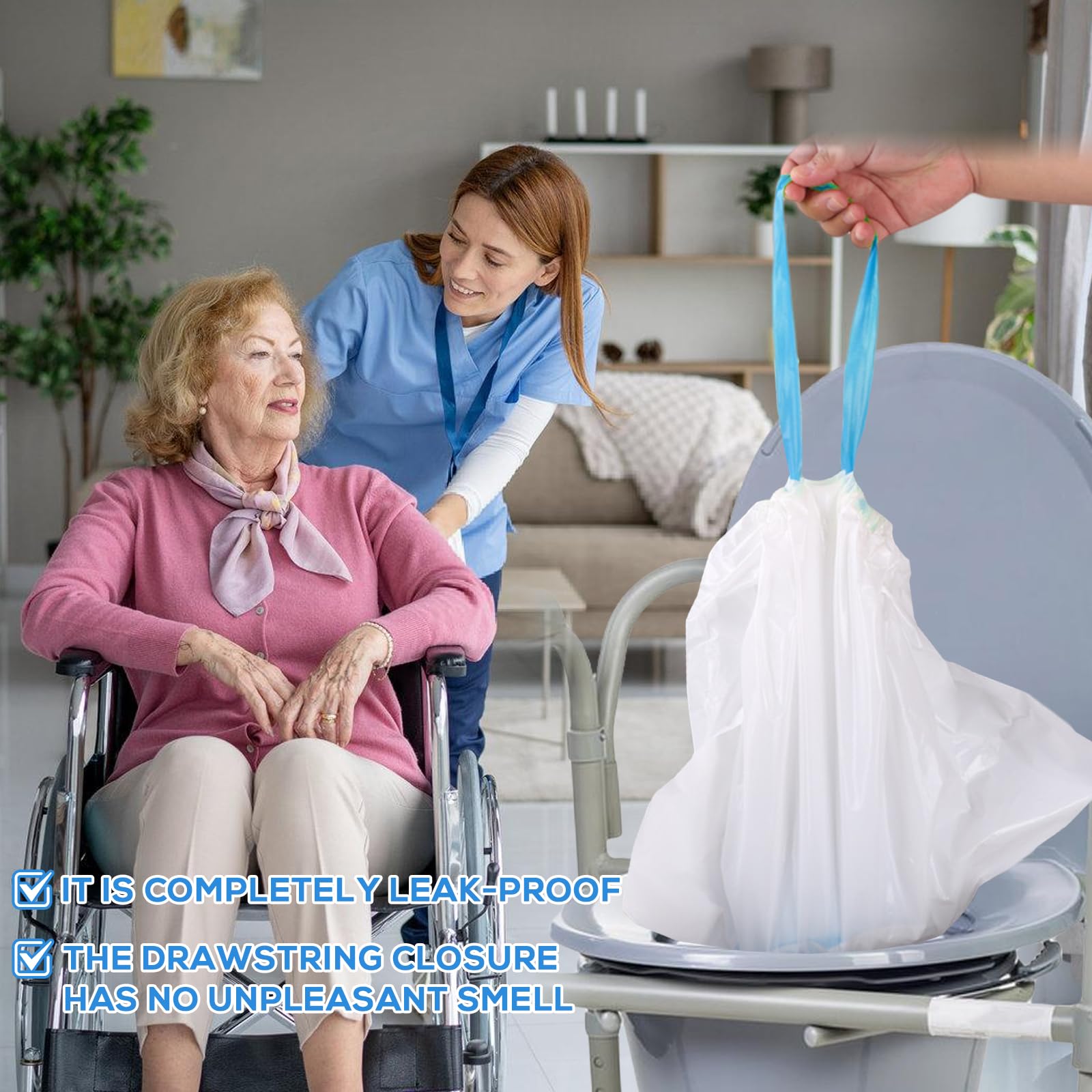 Sacs Chaises Percées: 40 Pièces Sacs De Chaise Percée Et Coussinets Absorbants, Sac Adulte Toilette Sèche, Doublures De Chaise Percée Portables, Sac Hygiénique pour Chaise pour Chaise Percée